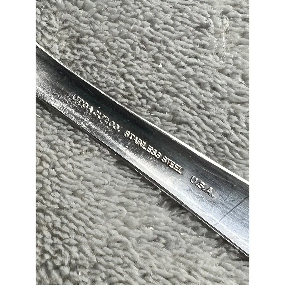 Vintage Utica Cutlery‎ Co Stainless Steel Cake Pie Server Floral Design